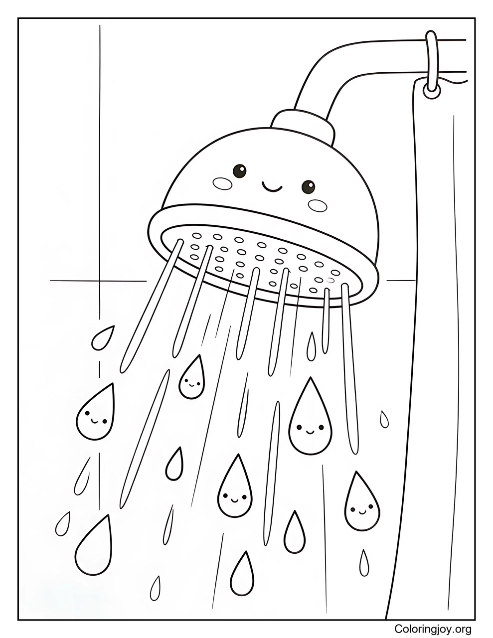 Aus einem Duschkopf strömt Wasser.