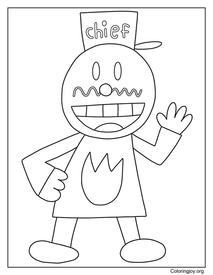 Jefe Dog Man página para colorear