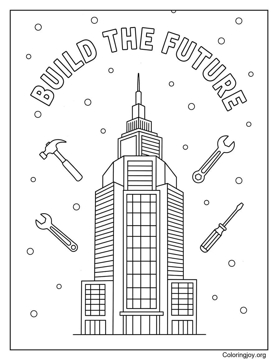 Construir el futuro página para colorear