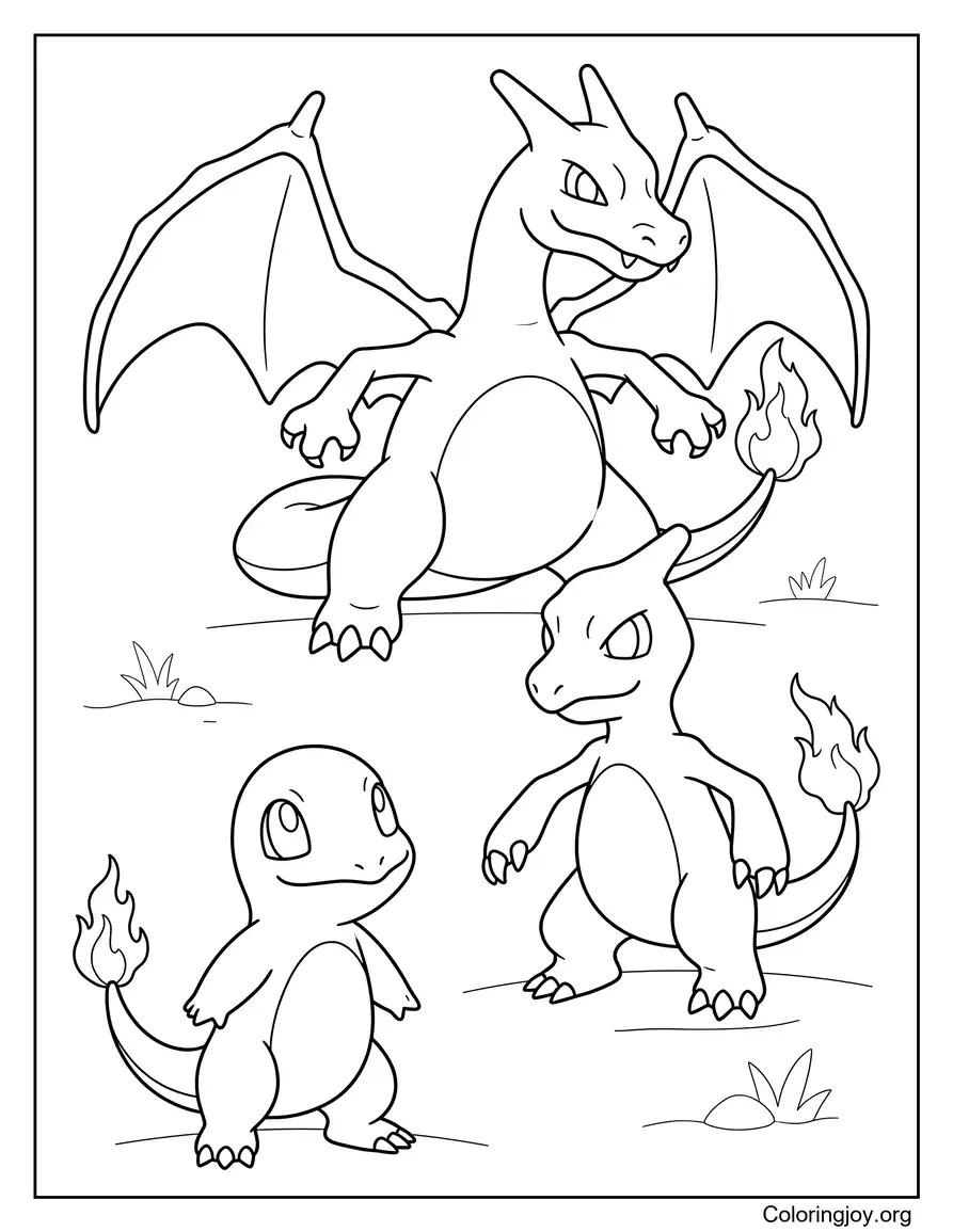 Charizard Evolution Coloring Pag coloring page