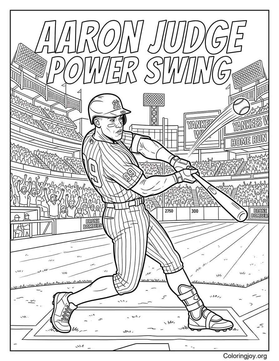 Aaron Judge Power Swing coloring page