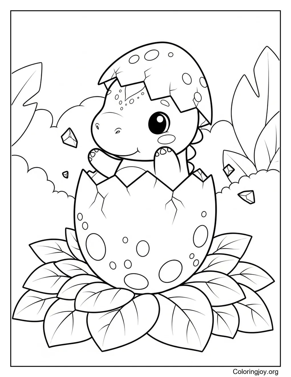 baby dinosaur hatching from egg
