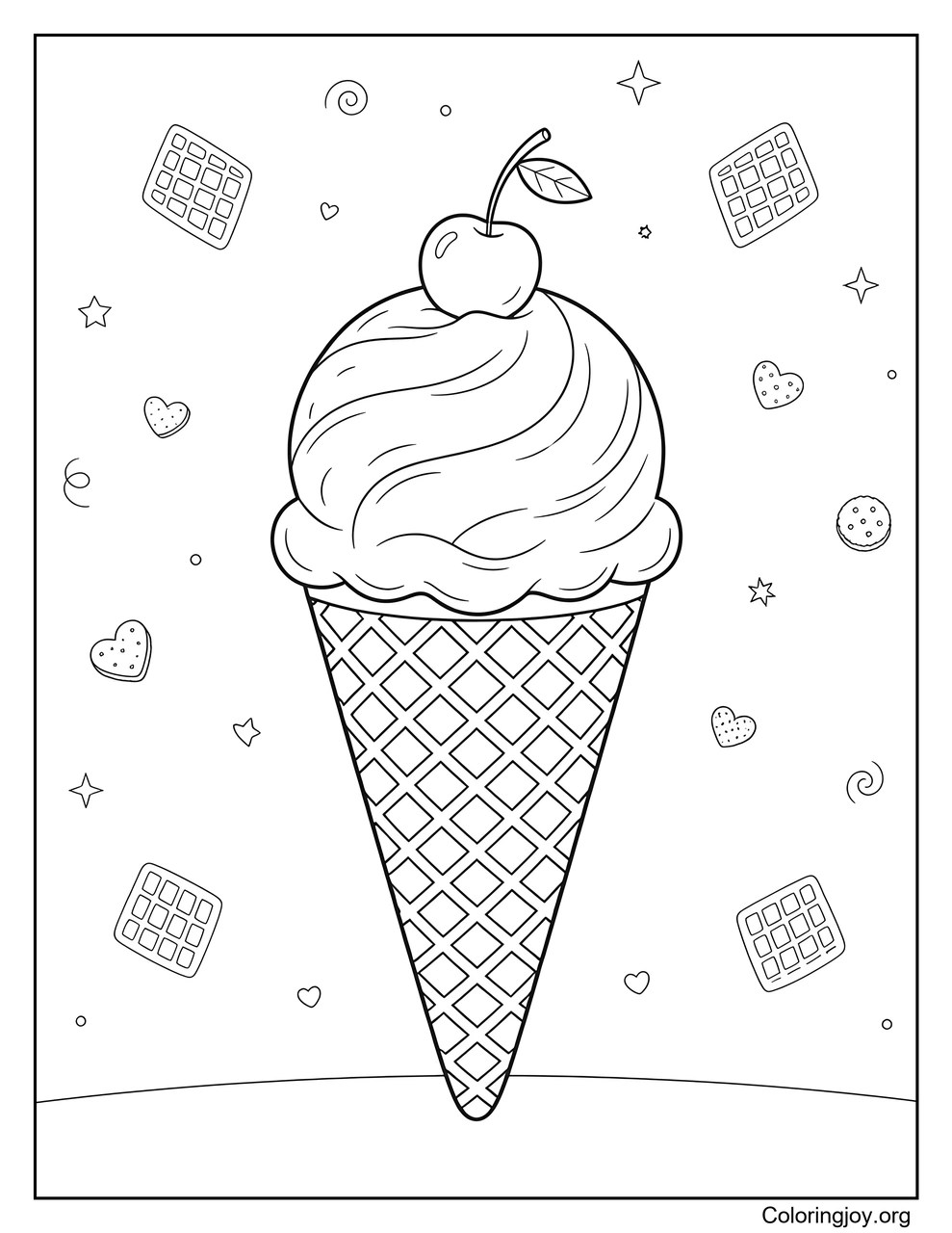 A Waffle Cone with One Scoop