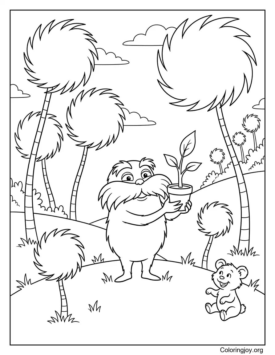 Dr Seuss Lorax coloring page