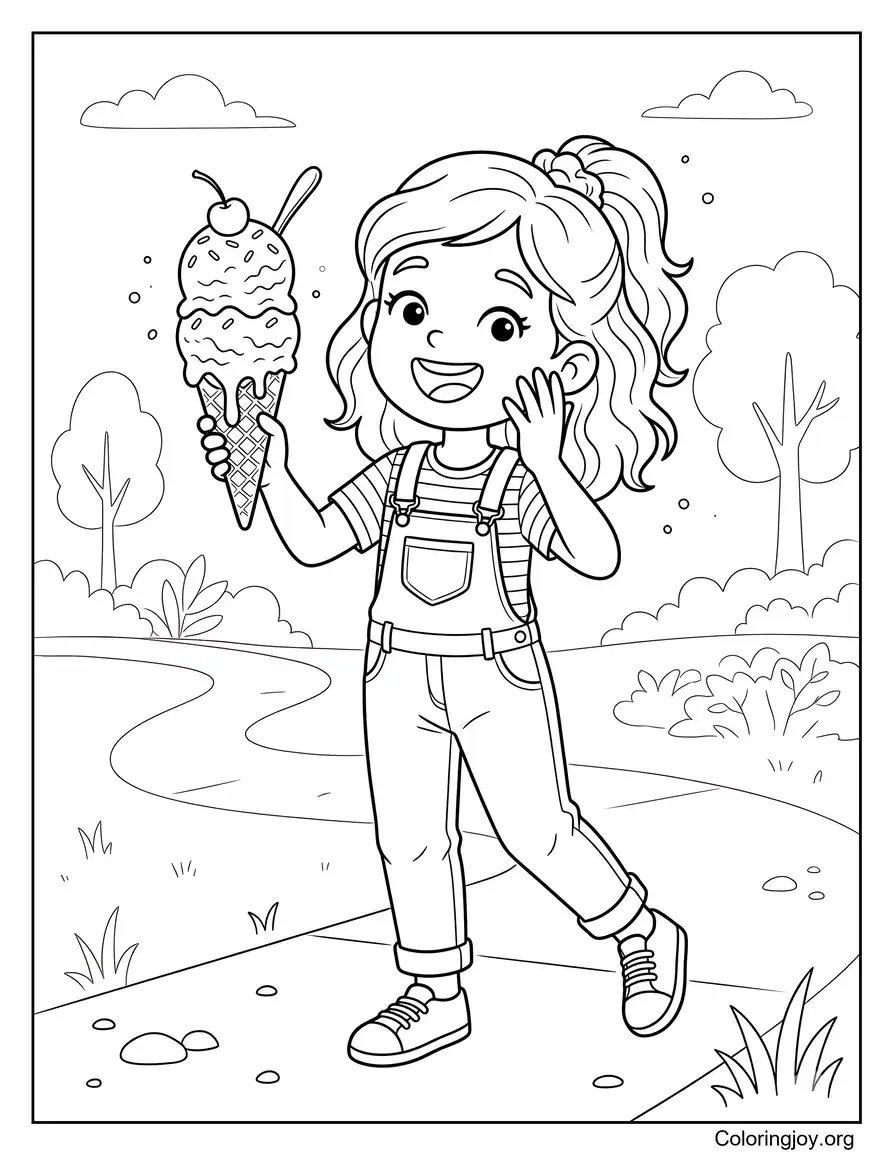 Relaxing Cool Ice Cream Summer Days coloring page