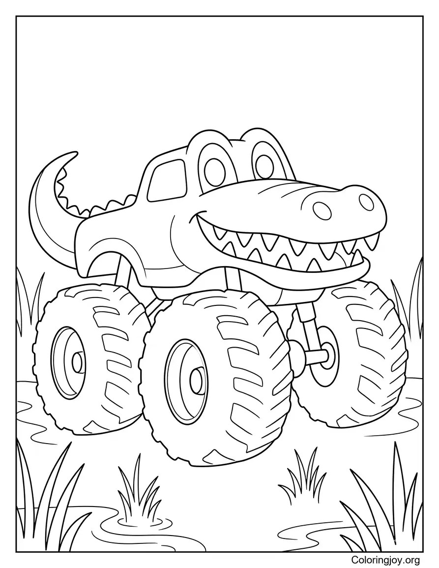 Alligator Monster Truck Coloring Sheet coloring page