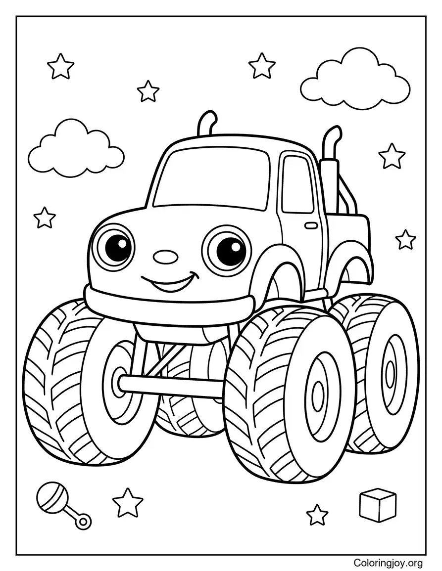 Baby Monster Truck Picture to Color coloring page