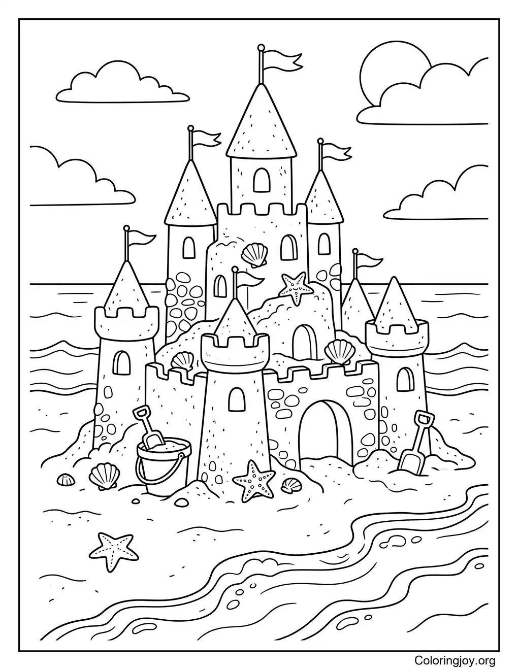 Sandcastle By The Beach Kids coloring page