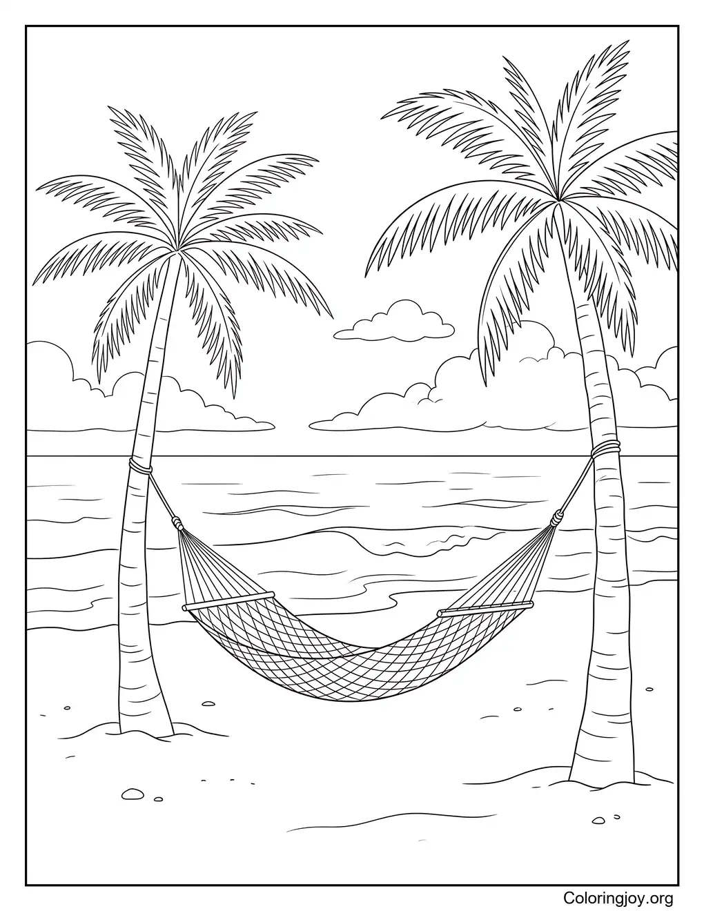 Seaside Beach Dreams Relaxing coloring page
