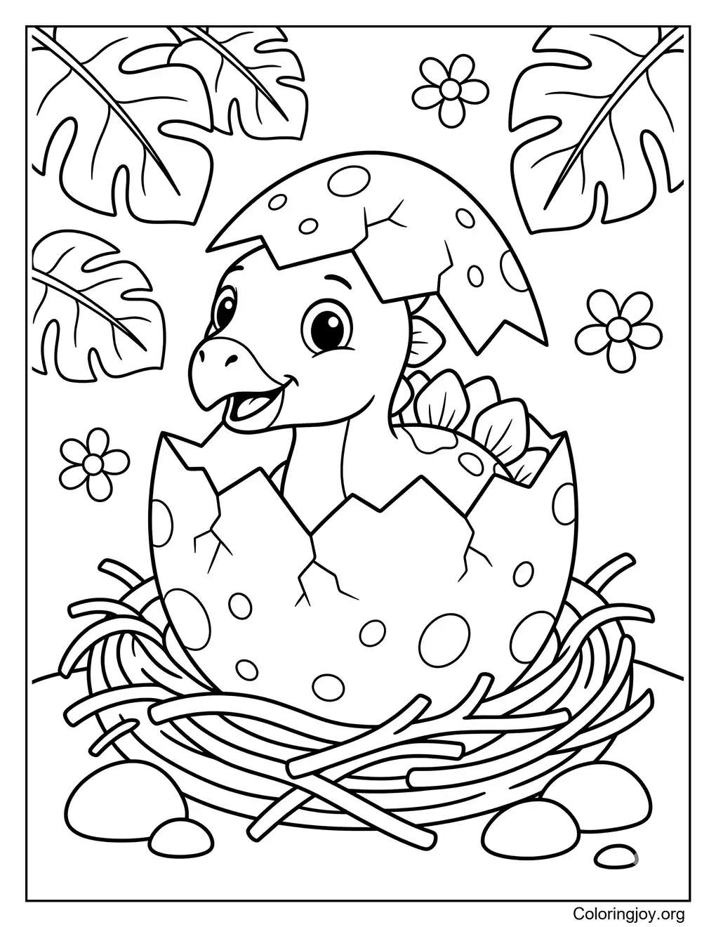 Baby Stegosaurus Egg Hatch Printable