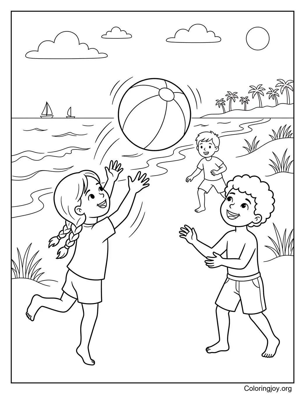 Wasserball-Wurfspiel Malvorlage