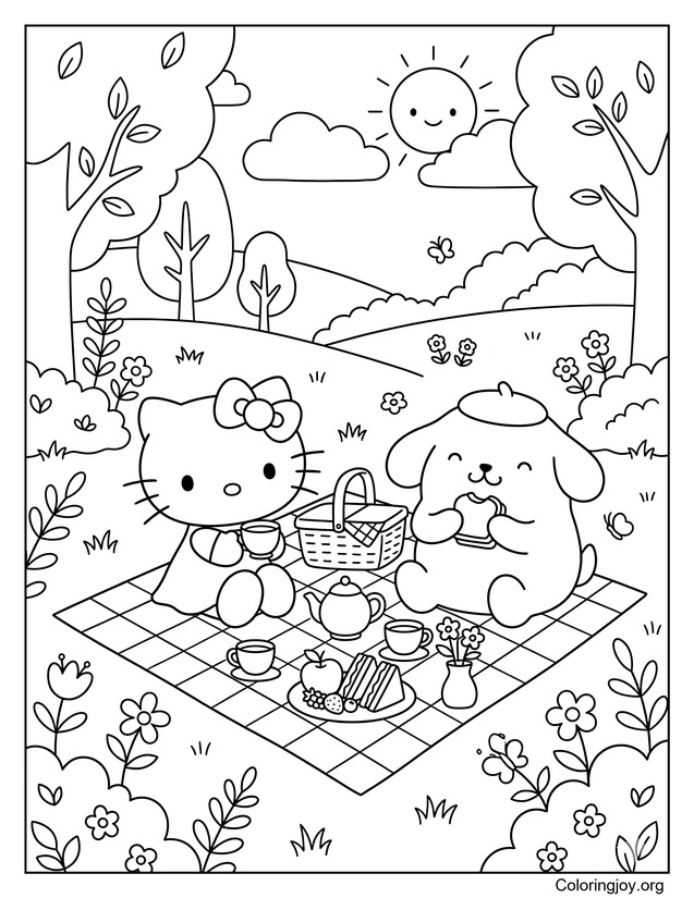 Pique nique ensoleillé de Pompompurin