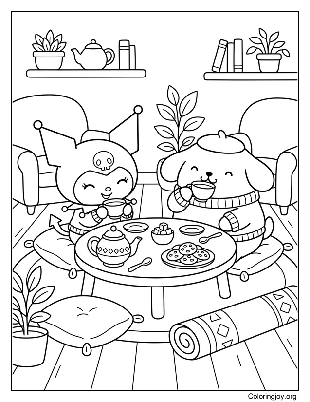Le thé de l'après midi douillet de Pompompurin