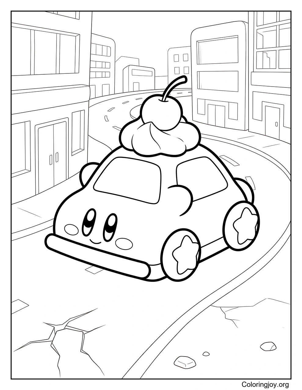 Car Mouth Mode Kirby coloring page