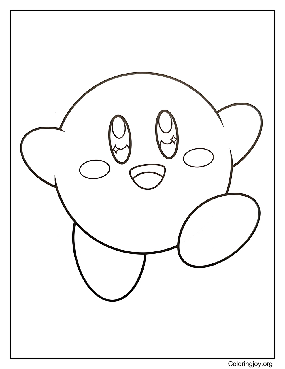 Cute Kirby coloring page