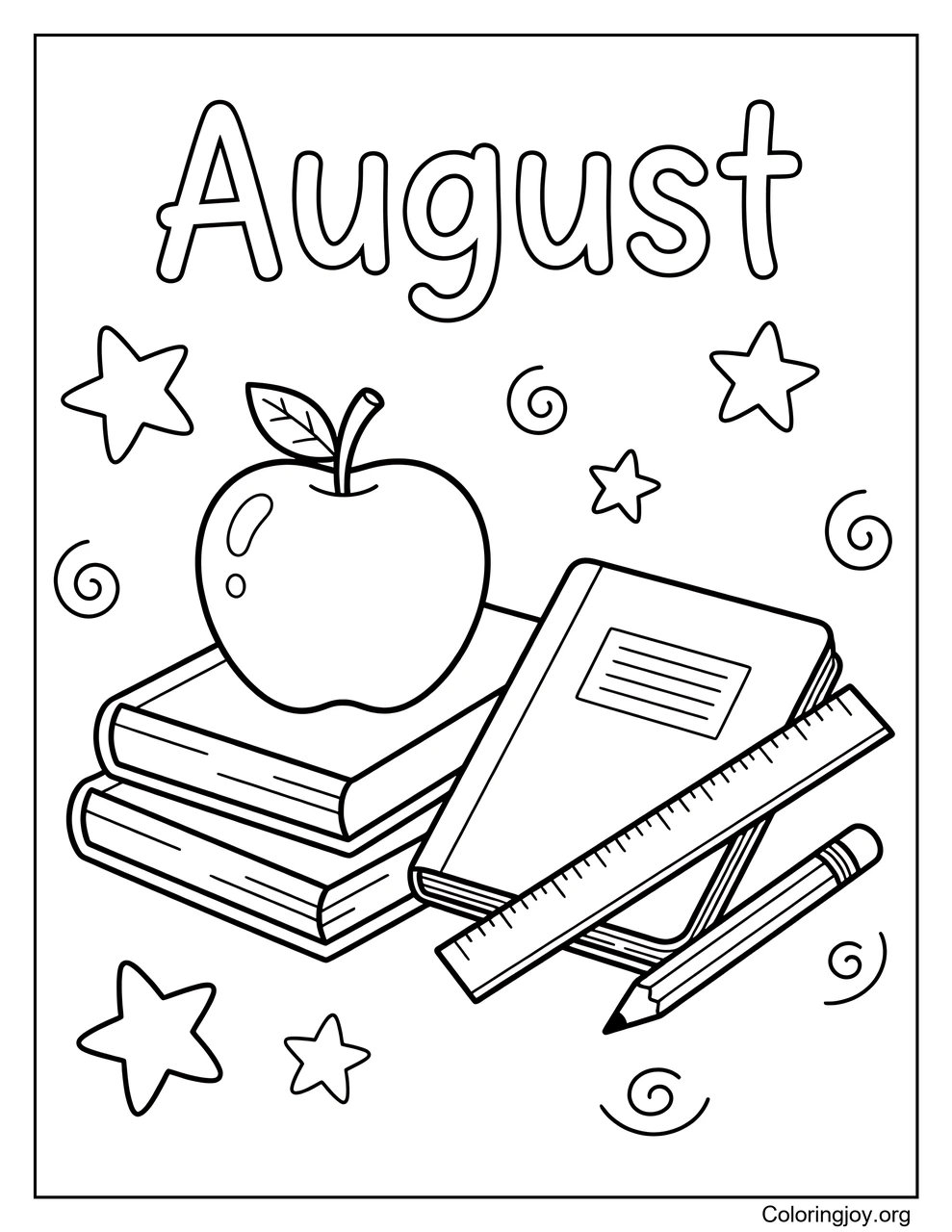 A bright apple waits to welcome a brand-new school year.