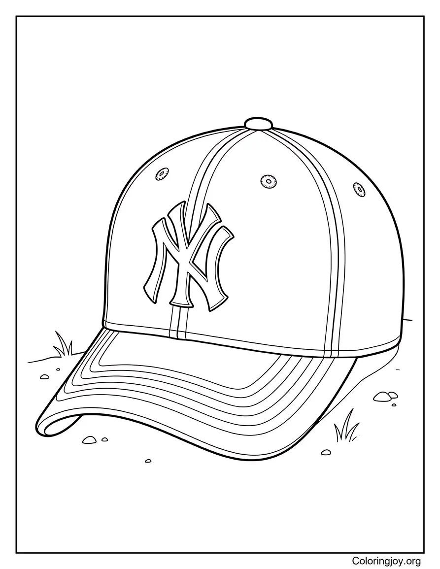 Classic Yankees Cap coloring page