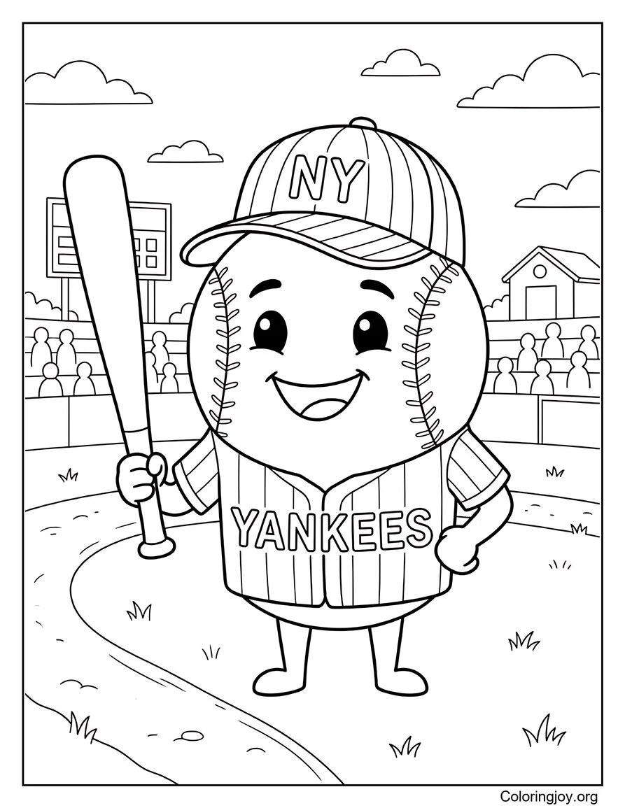 Easy Yankees Coloring Fun coloring page