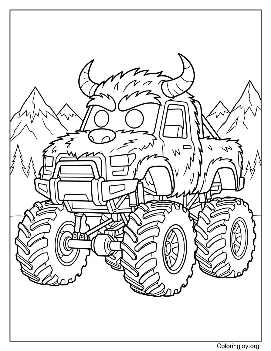 Yeti Monster TruckColoring Picture coloring page