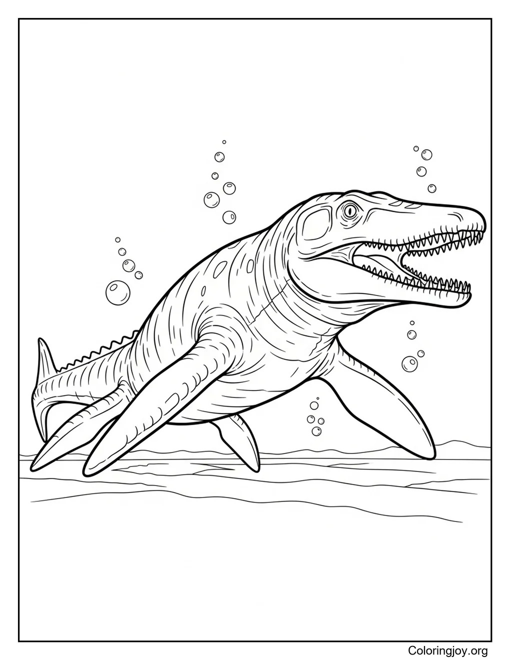 mosasaurus ocean dinosaur coloring sheet
