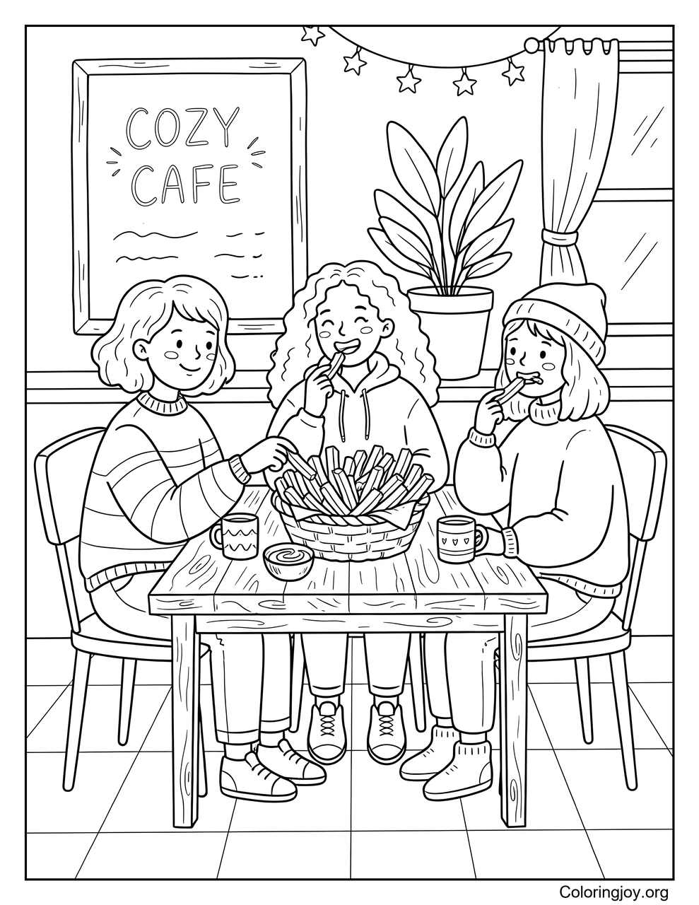 Friends Sharing French Fries