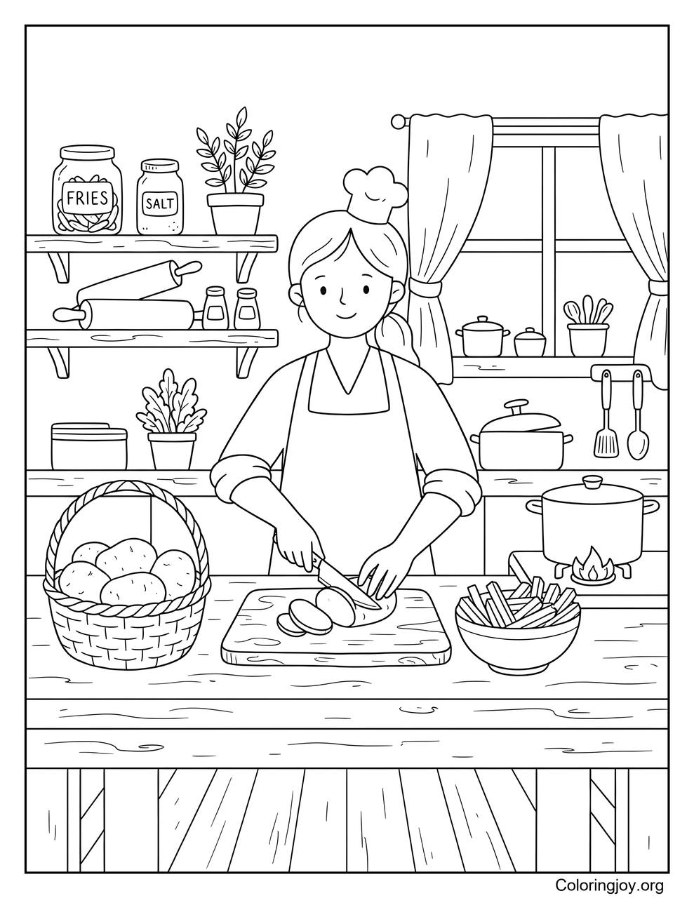 Making Fresh French Fries