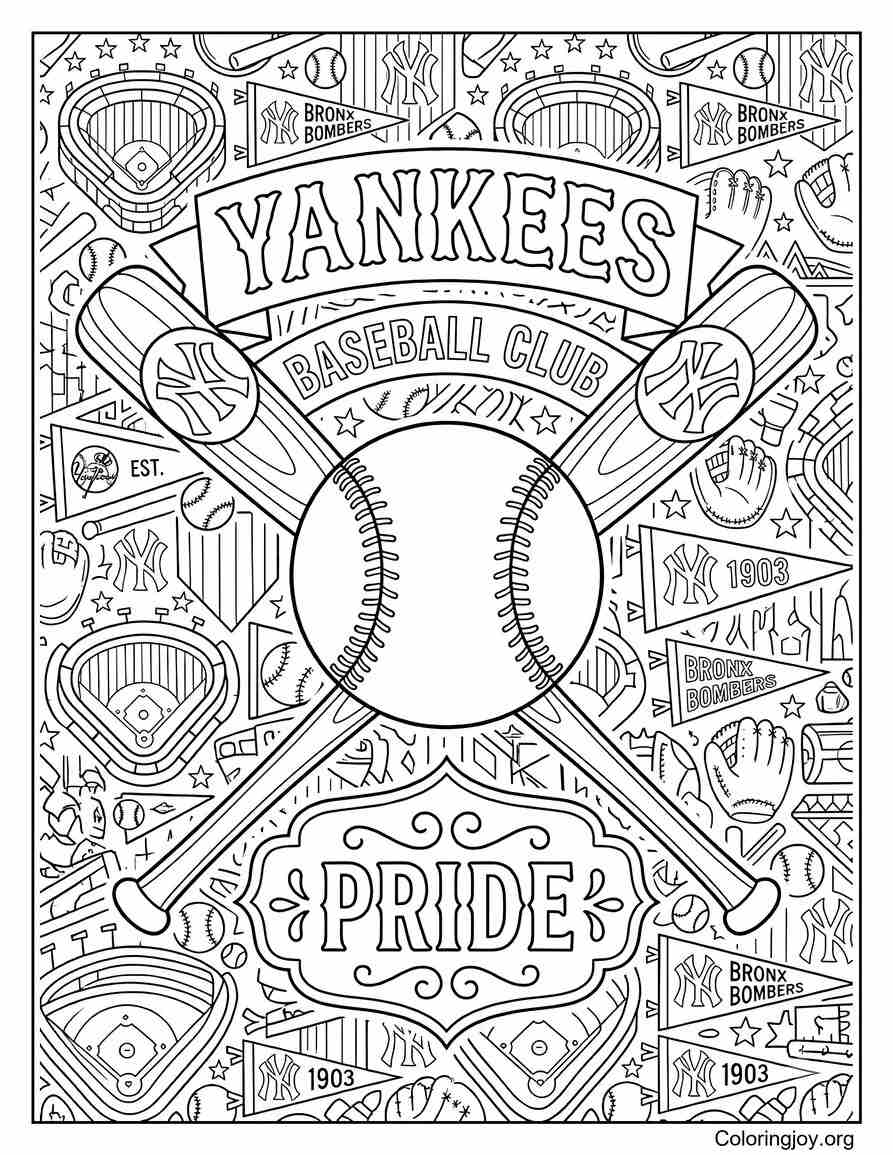Baseball Bat And Ball coloring page