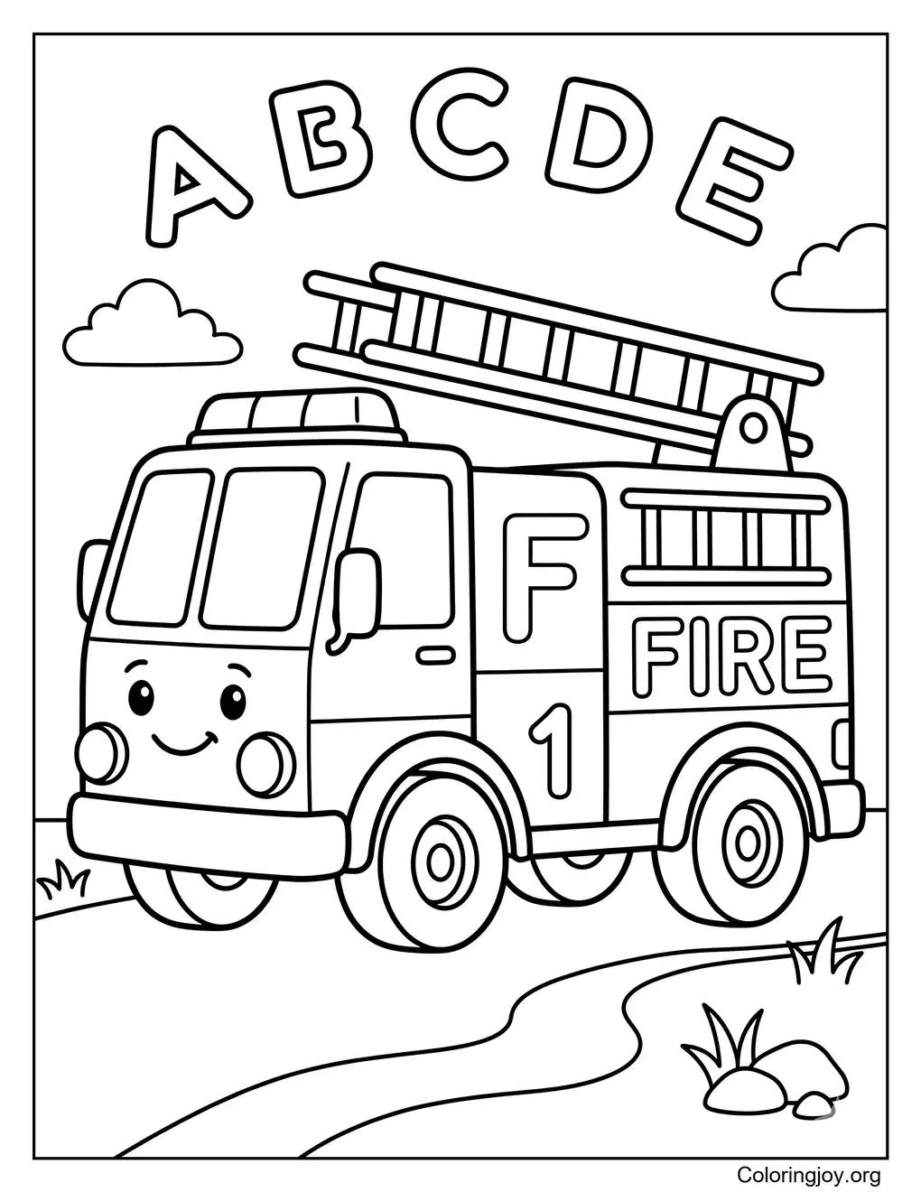 Coloriages de camions de pompiers pour les enfants d'âge préscolaire