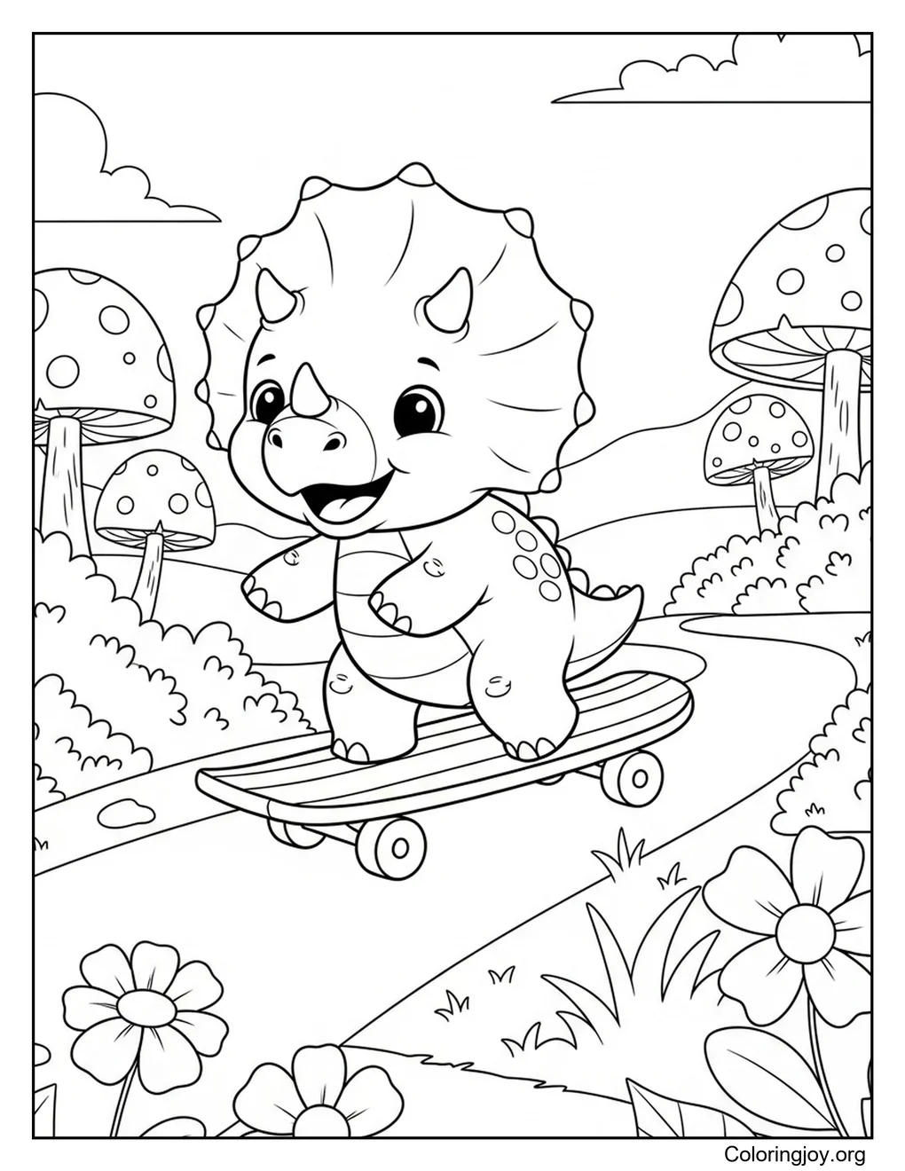 dinosaur riding skateboard