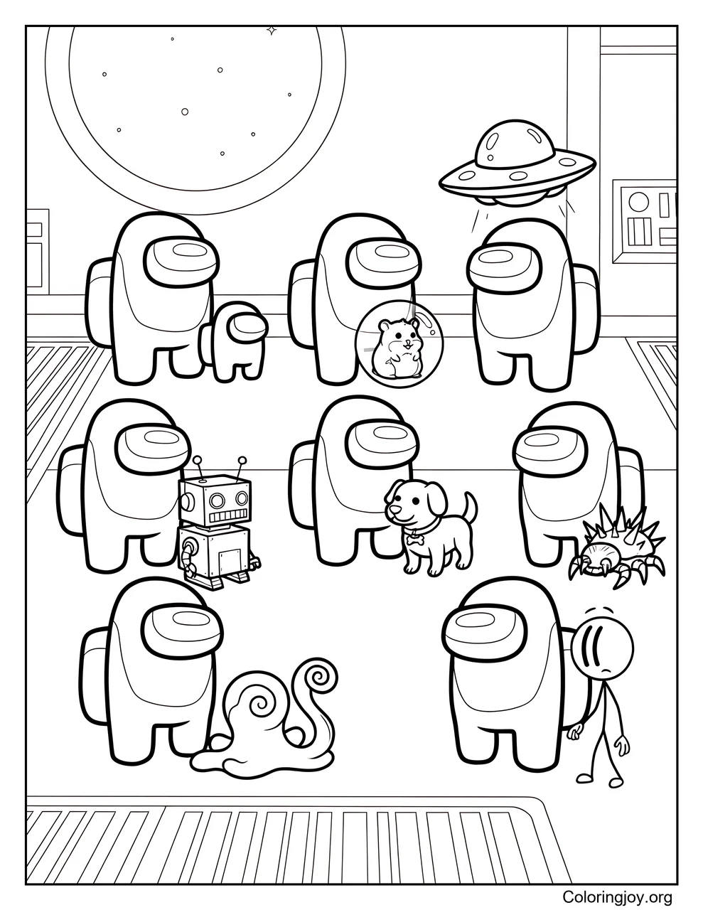 Color Every Official Among Us Pet coloring page