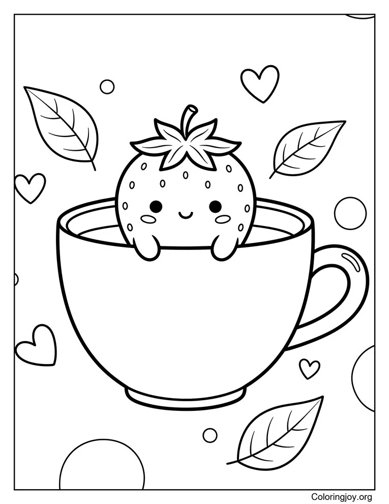Fresa en una taza de té