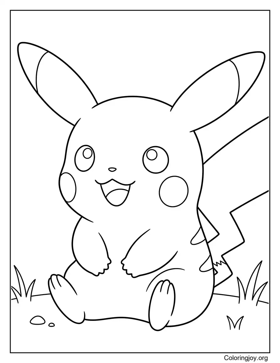 Lindo bebé Pikachu página para colorear