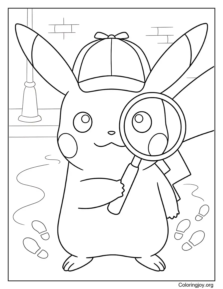 Detective Pikachu Misterio página para colorear