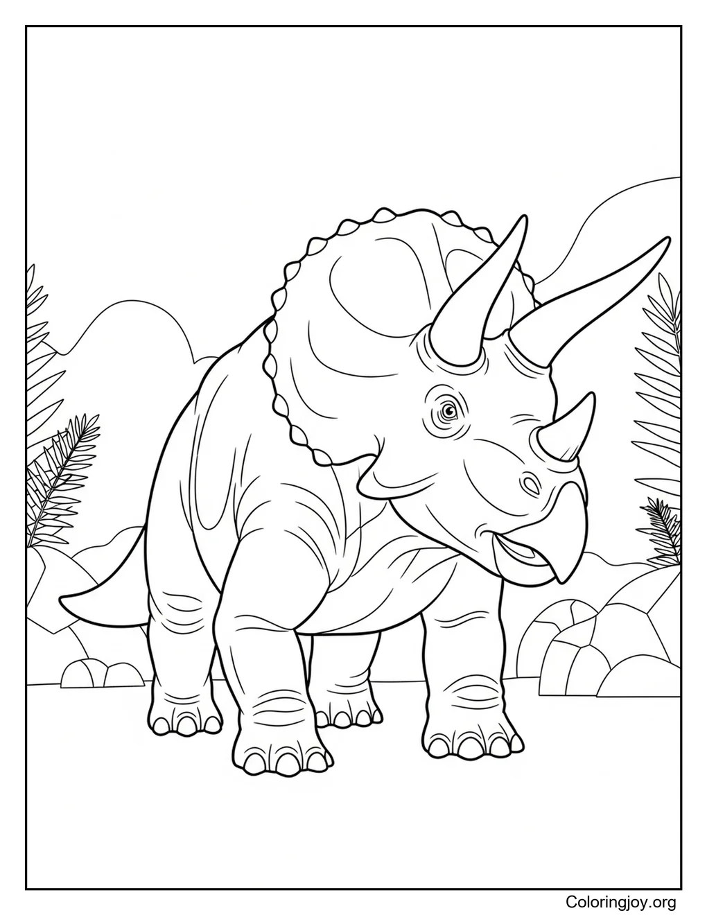 triceratops dinosaur coloring sheet