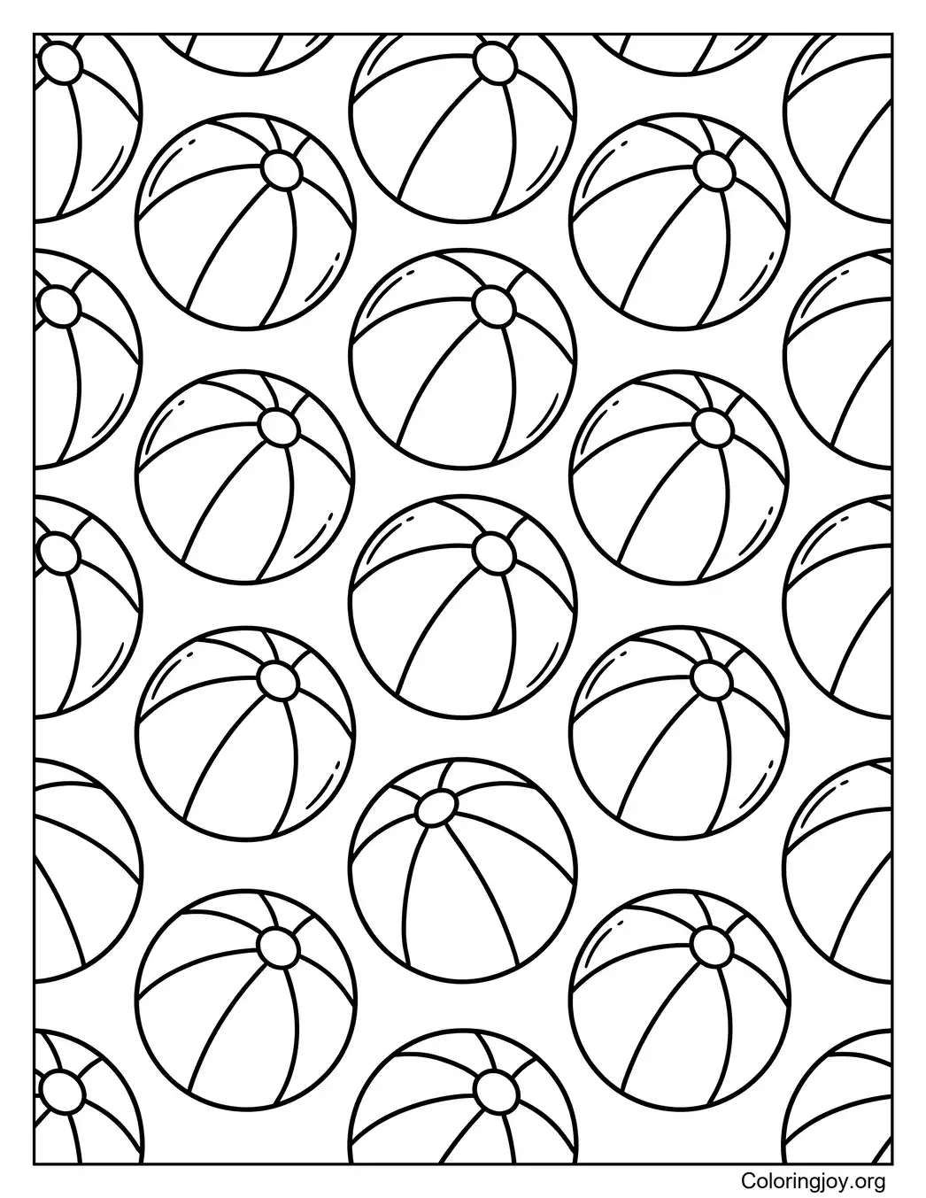 Wasserball-Doodle-Kunst-Malseite Malvorlage