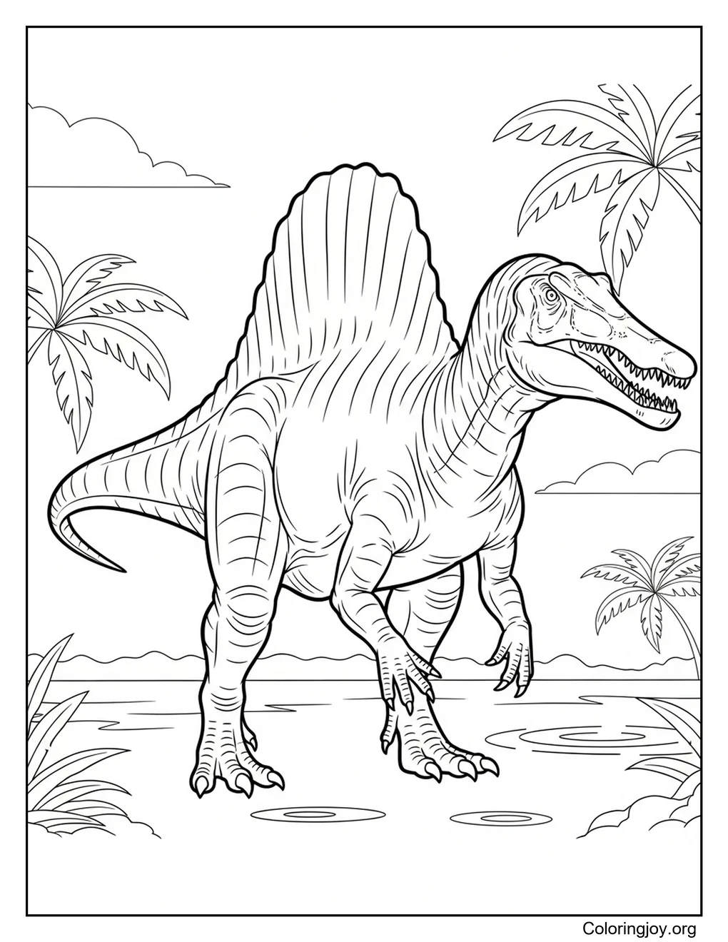 spinosaurus dinosaur coloring sheet